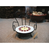 y03827 鐵材藝術-馬賽克系列-馬賽克圓椅造型擺飾